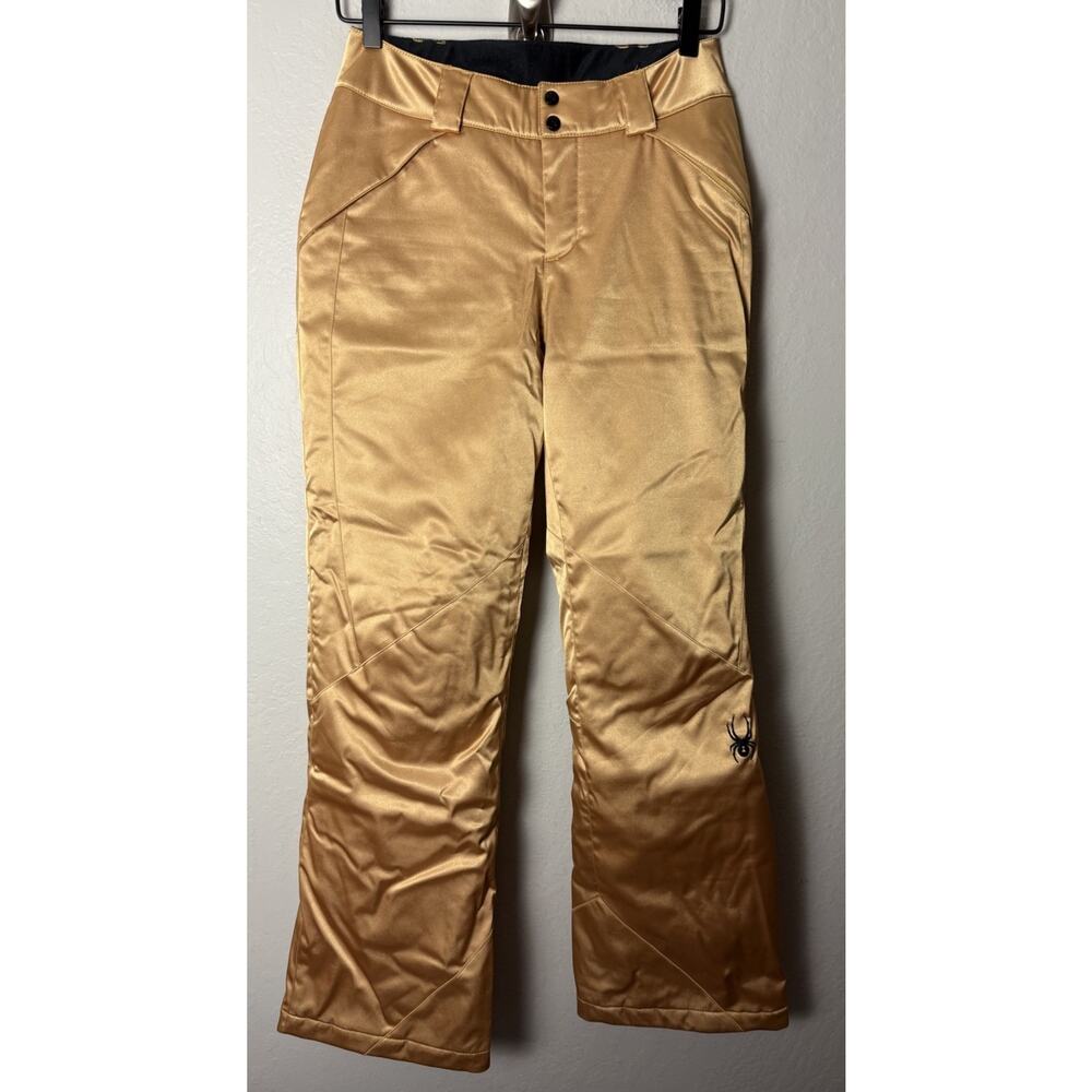 Spyder Women's Metallic Gold Insulated Ski Snowboard Snow Pants Size US 6